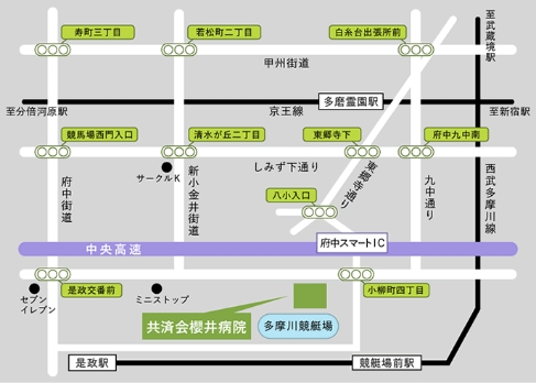 共済会櫻井病院への地図